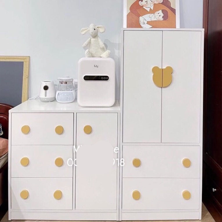 Set Combo 2 Tủ Gấu Tiện Lợi Chịu Lực Tốt Đựng Quần &Aacute;o Cho B&eacute;  Hot