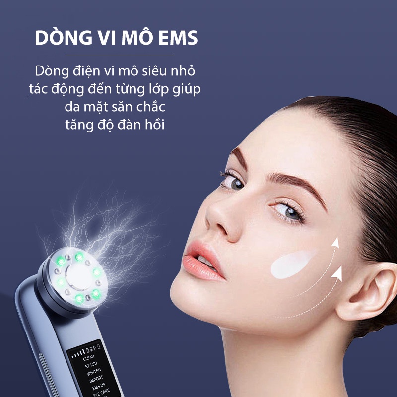 M&aacute;y đẩy tinh chất, M&aacute;y massage mặt ION n&oacute;ng lạnh 7 trong 1,M&aacute;y di tinh chất n&acirc;ng cơ, x&oacute;a nếp nhăn, trẻ h&oacute;a, l&agrave;m sạch s&acirc;u Cao Cấp