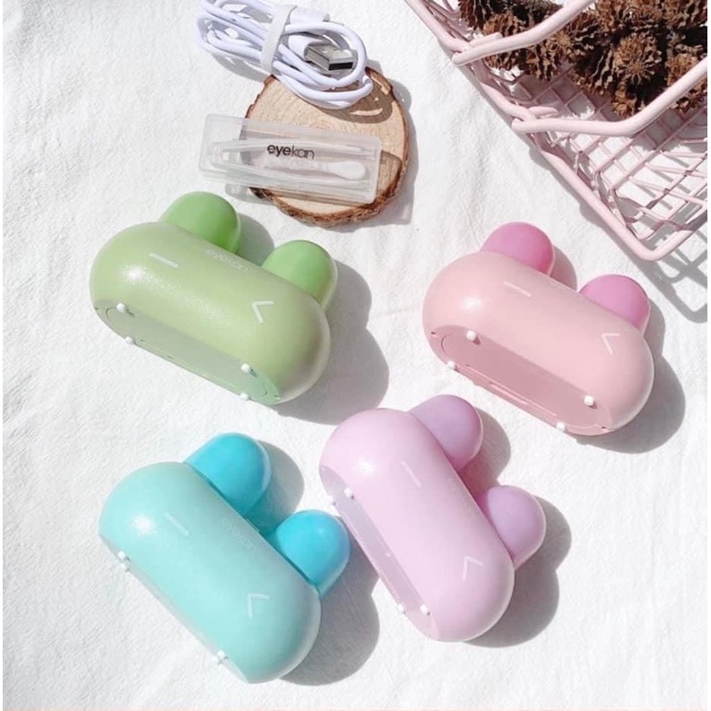 M&aacute;y rửa lens S&oacute;ng &acirc;m Tai Thỏ h&atilde;ng Eyekan loại tốt vệ sinh contactlens, k&iacute;nh &aacute;p tr&ograve;ng Hot