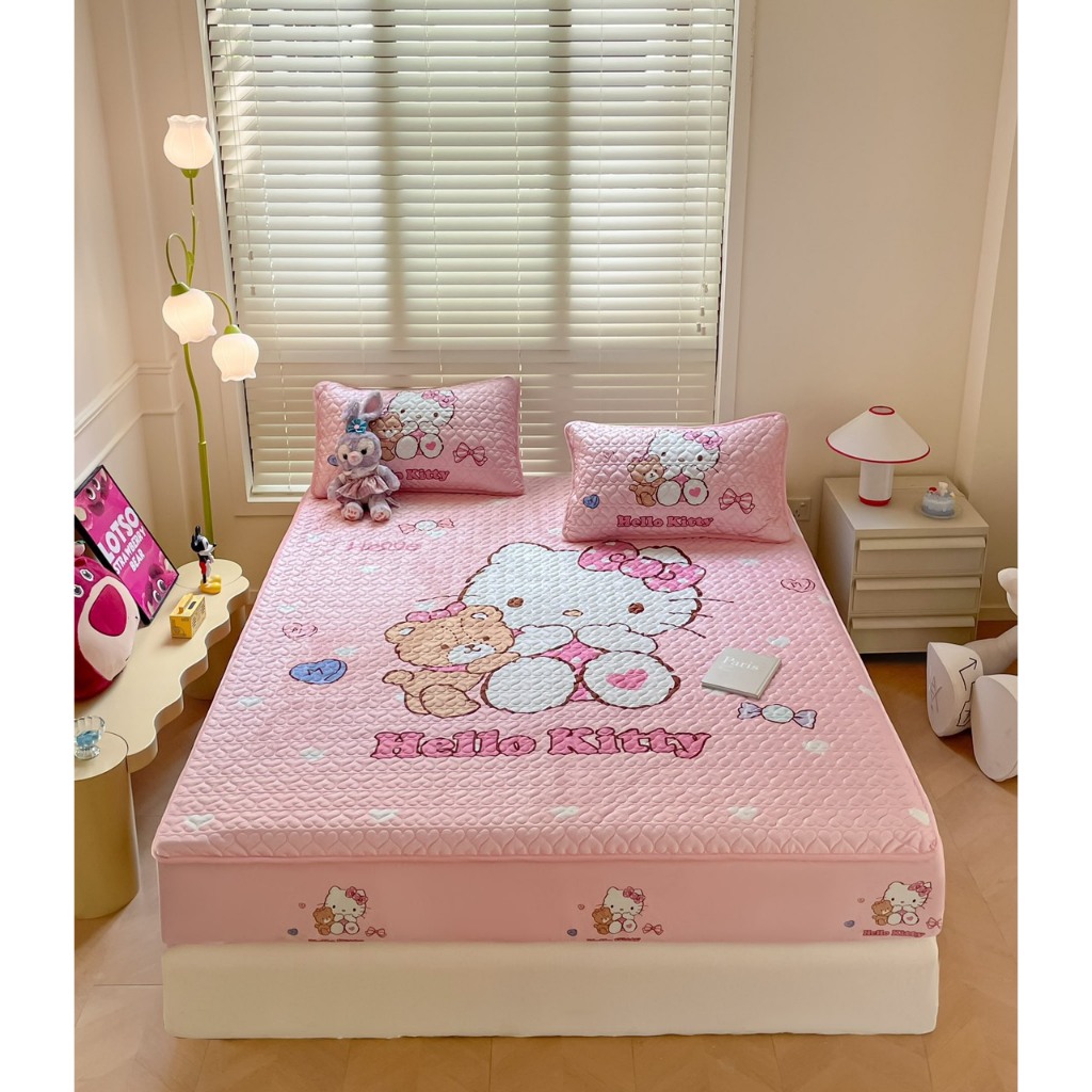 Ga gối nỉ Nhung Trần b&ocirc;ng bo chun bọc đệm Disney cao cấp chuẩn nhập Hot