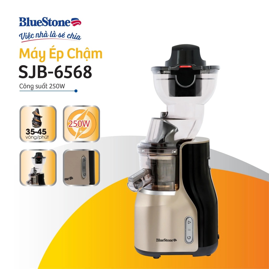 M&aacute;y &Eacute;p Chậm Bluestone SJB-6568, C&ocirc;ng Suất 250w Cao Cấp