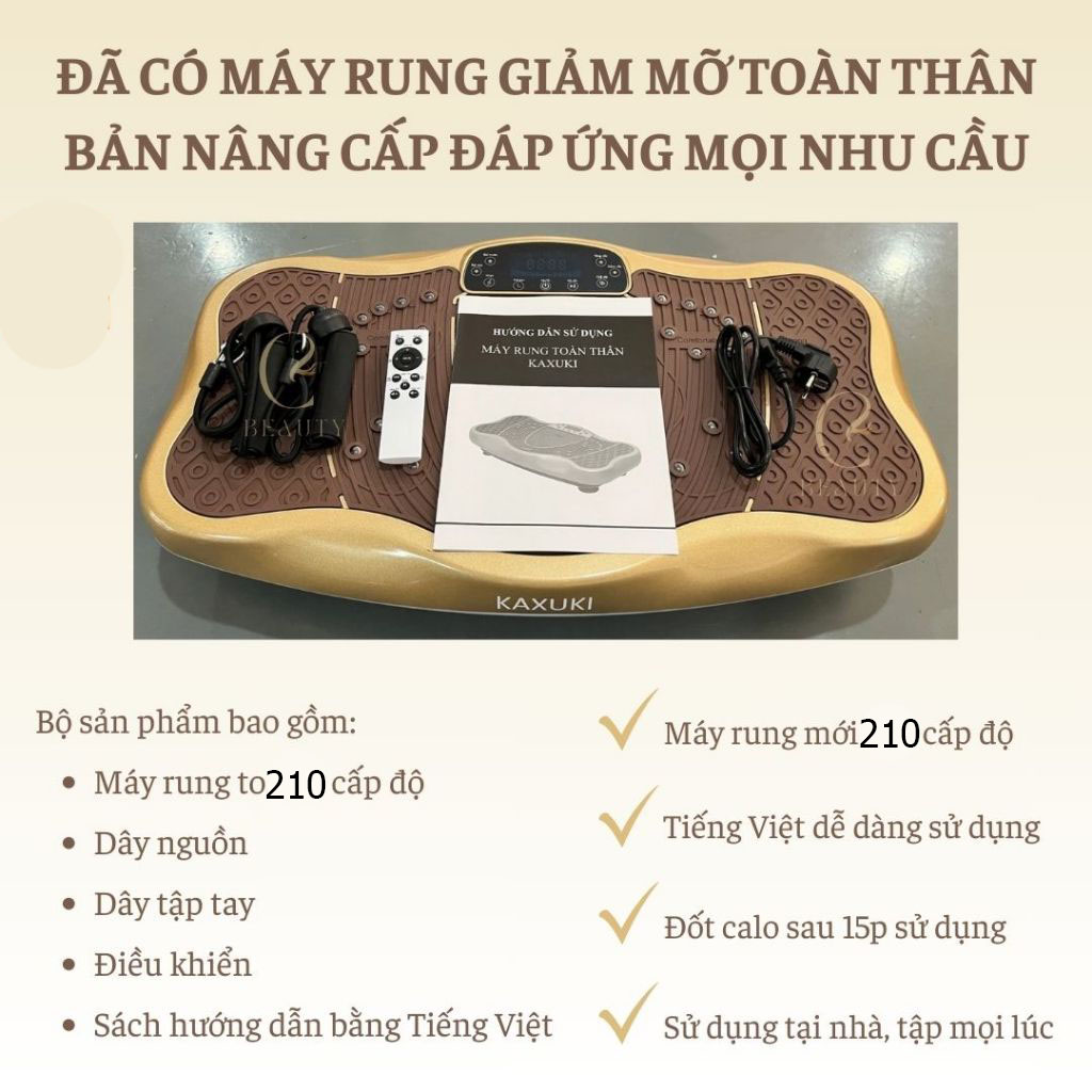 M&Aacute;Y RUNG LẮC GIẢM C&Acirc;N KAXUKI 210 CẤP ĐỘ PRO MAX, C&Oacute; NGHE NHẠC BLUETOOTH CAO CẤP
