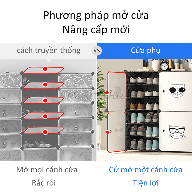 Tủ Gi&agrave;y,Kệ Gi&agrave;y Lắp Gh&eacute;p Đa Năng Hoạt h&igrave;nh Tủ nhựa PP đựng gi&agrave;y lắp gh&eacute;p Hot