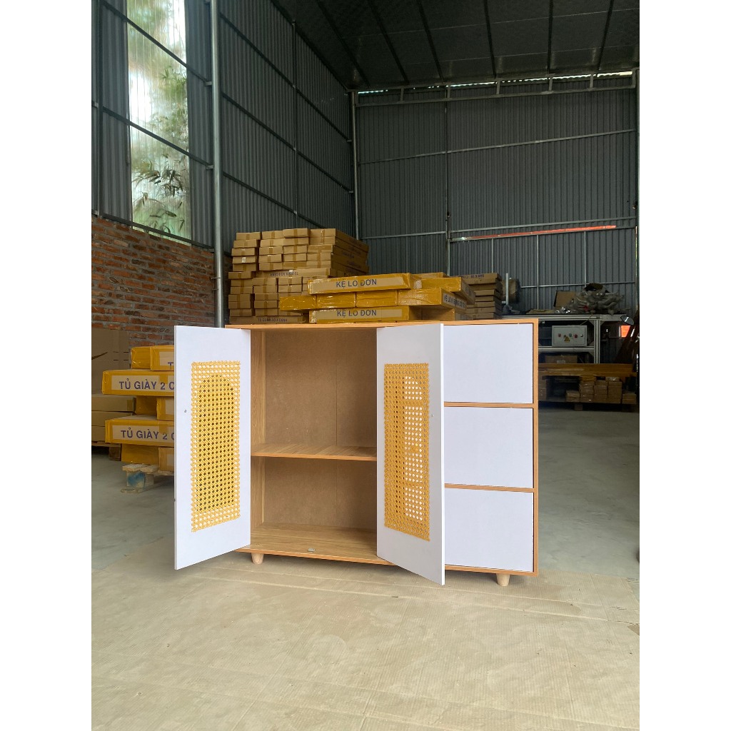 Tủ gi&agrave;y gỗ đa năng, kệ gi&agrave;y 5 c&aacute;nh phối m&acirc;y sang trọng hiện đại, chất liệu gỗ MDF phủ MINE chống thấm chống xước Hot