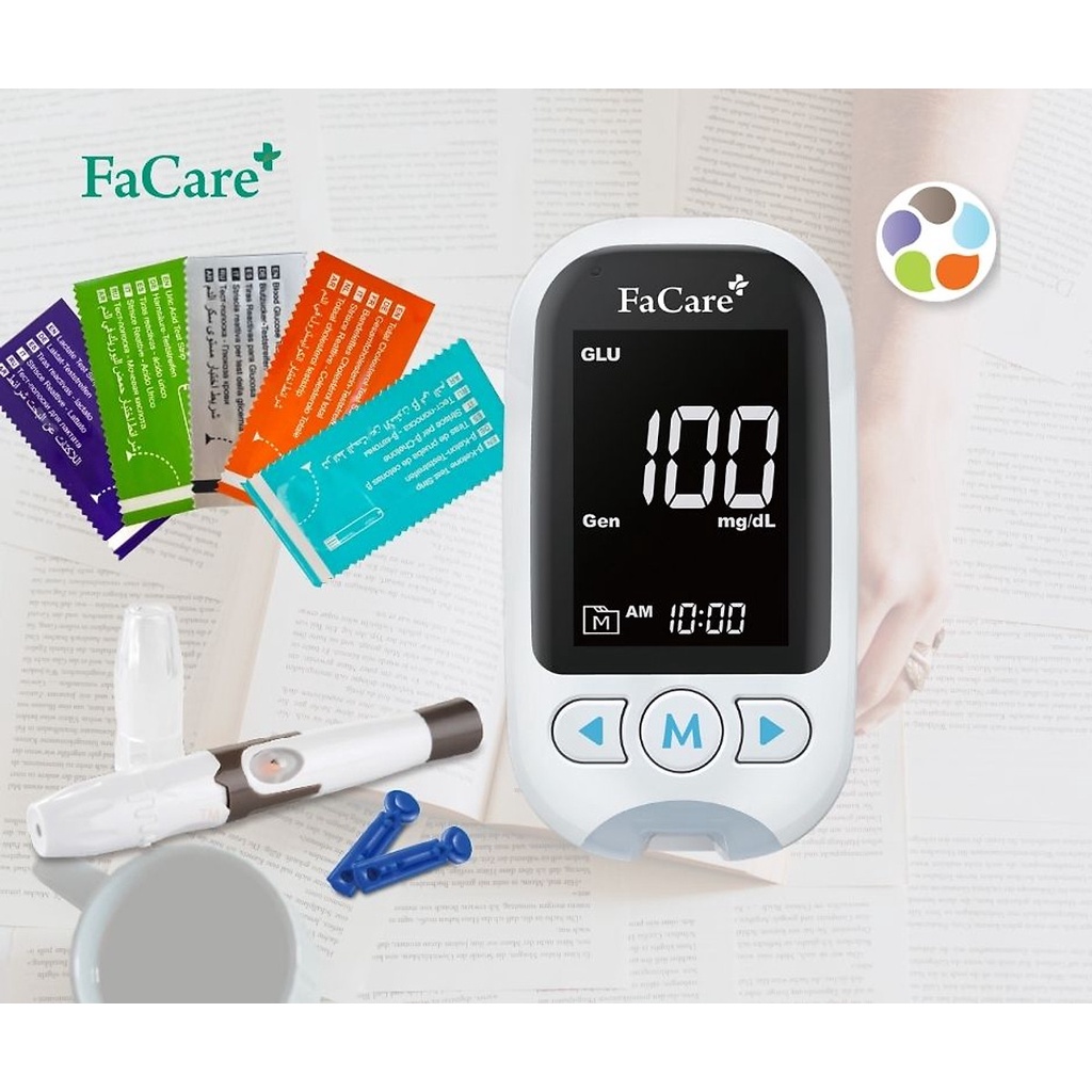 M&aacute;y đo Đường huyết, Mỡ m&aacute;u, AxitUric 5 trong 1 Facare FC-M168 (TD-4216) bluetooth Hot