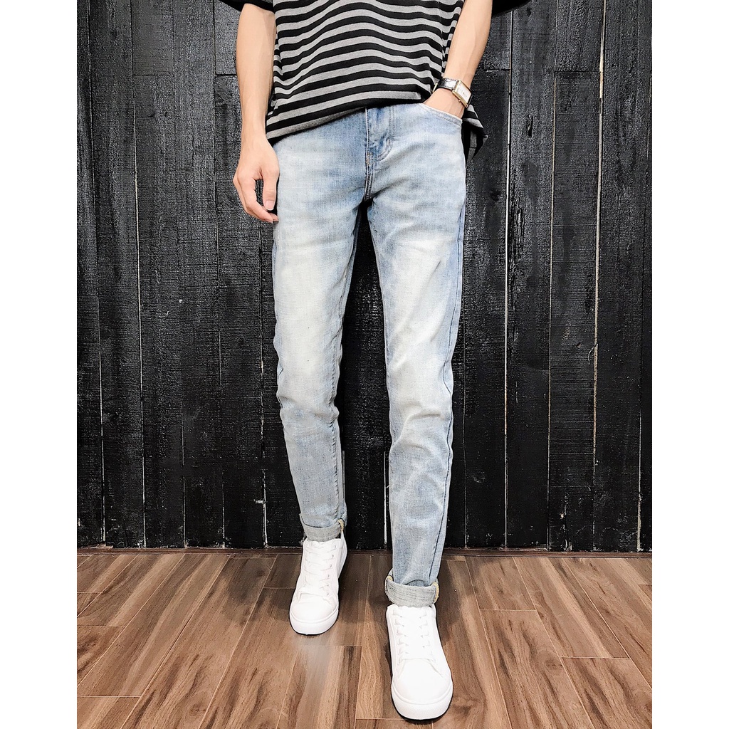 Quần Jeans Xanh Đậm Phong C&aacute;ch Trẻ Trung Chất Vải B&ograve; Mịn Đẹp Kiểu D&aacute;ng &Ocirc;m Ống C&ocirc;n Thời Trang Hot