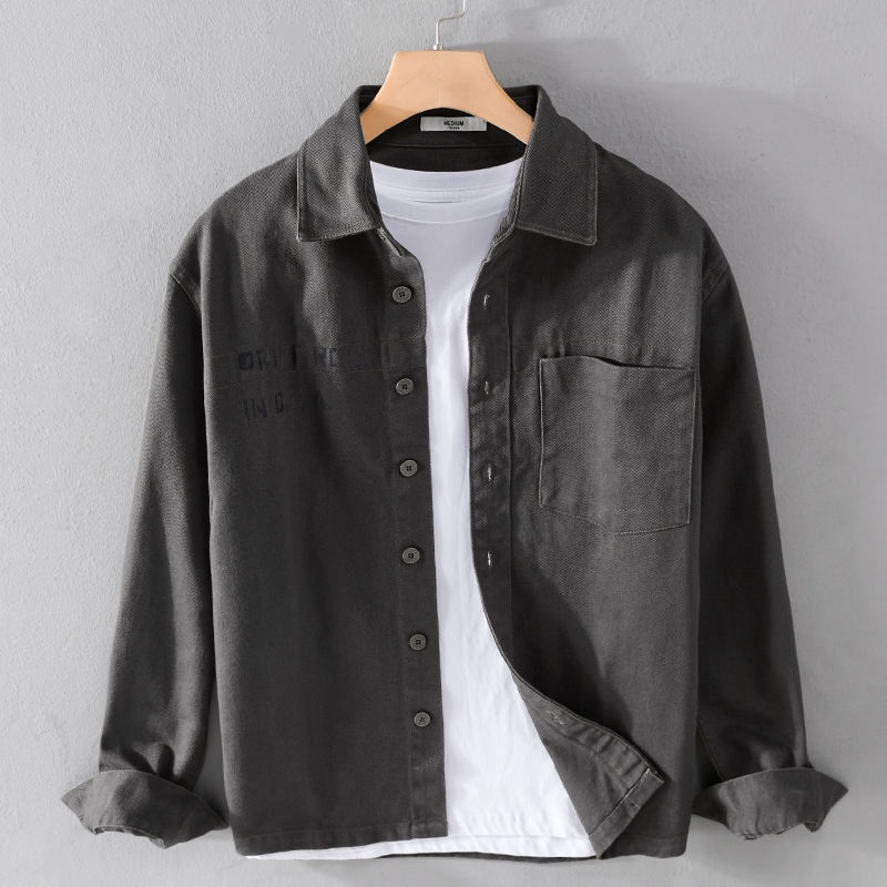 &Aacute;o kho&aacute;c sơ mi nam chất liệu kaki cao cấp Hot