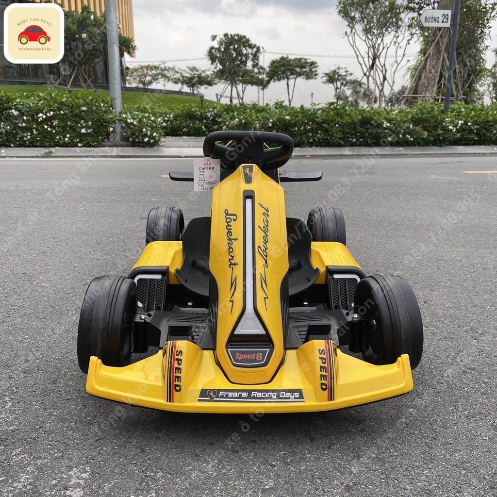 &Ocirc; T&ocirc; Điện Xe Đua F1 Kart 8 Cho B&eacute; Tự L&aacute;i V&agrave; Điều Khiển Xa 2 Động Cơ Cao Cấp