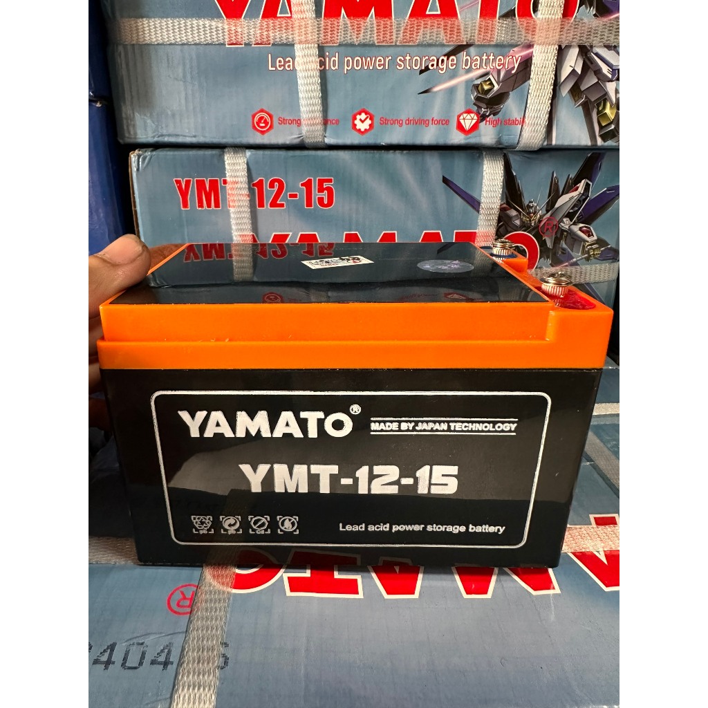Ắc quy xe đạp điện 12V 15Ah Yamato 6-dzf-14,6fm-14,YMT-12-15 d&ugrave;ng cho xe nijia, giant, honda, yamaha, hkbike, 133m Cao Cấp