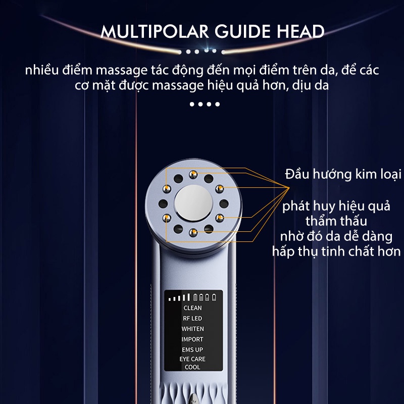 M&aacute;y đẩy tinh chất, M&aacute;y massage mặt ION n&oacute;ng lạnh 7 trong 1,M&aacute;y di tinh chất n&acirc;ng cơ, x&oacute;a nếp nhăn, trẻ h&oacute;a, l&agrave;m sạch s&acirc;u Cao Cấp