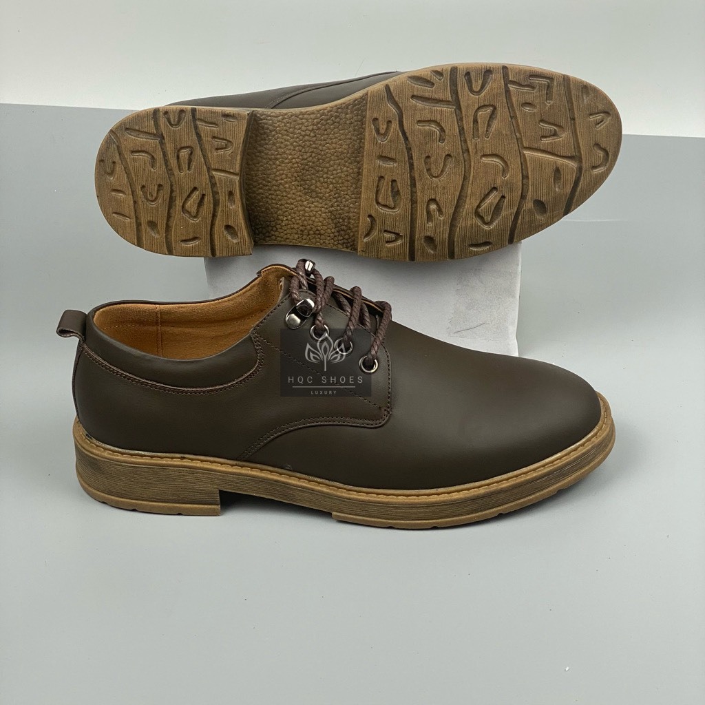 Gi&agrave;y nam HQC SHOES da b&ograve; nhập khẩu dầy dặn đế cao su bảo h&agrave;nh 1 năm Dr25 Hot