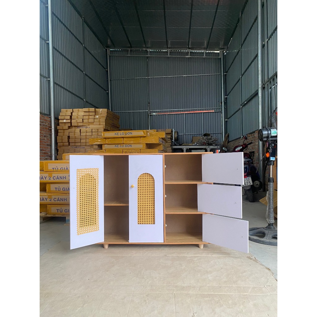 Tủ gi&agrave;y gỗ đa năng, kệ gi&agrave;y 5 c&aacute;nh phối m&acirc;y sang trọng hiện đại, chất liệu gỗ MDF phủ MINE chống thấm chống xước Hot