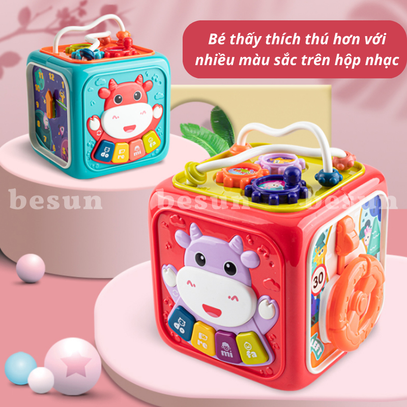 Hộp &acirc;m nhạc BESUN đa năng cho b&eacute;, qu&agrave; tặng th&ocirc;i n&ocirc;i b&eacute; trai b&eacute; g&aacute;i từ 0-12 th&aacute;ng gi&aacute;o dục ph&aacute;t triển sớm nhạc Tiếng Anh