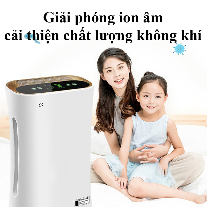 M&aacute;y Lọc Kh&ocirc;ng Kh&iacute; Diện T&iacute;ch 50m2 M&agrave;ng Lọc HEPA 4 Lớp Lọc Bụi Mịn Kh&oacute;i Độc Tạo Ion &Acirc;m Khử M&ugrave;i Diệt Khuẩn Tiệt Tr&ugrave;ng Hot