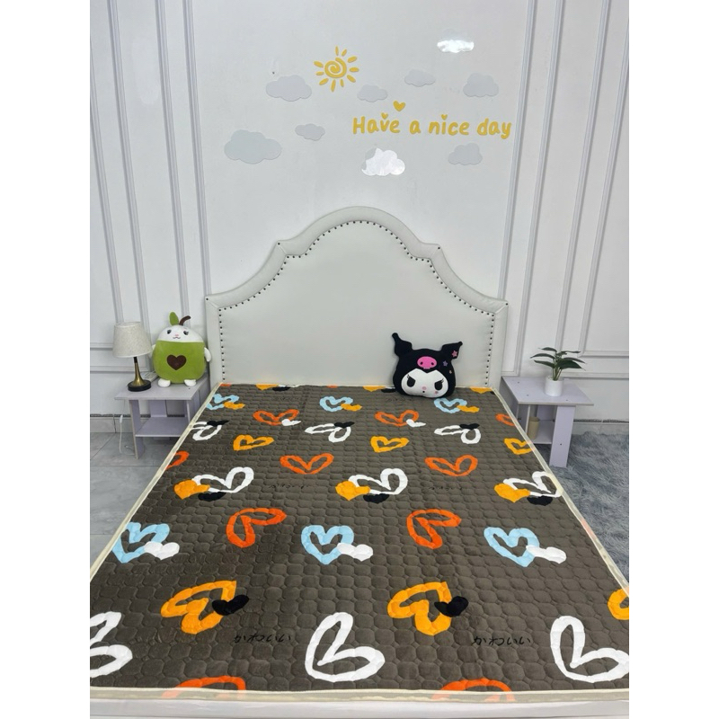 Thảm Yuki nỉ nhung trải giường thảm l&ocirc;ng cừu cao cấp 3 lớp len l&ocirc;ng cừu mẫu mới  Hot