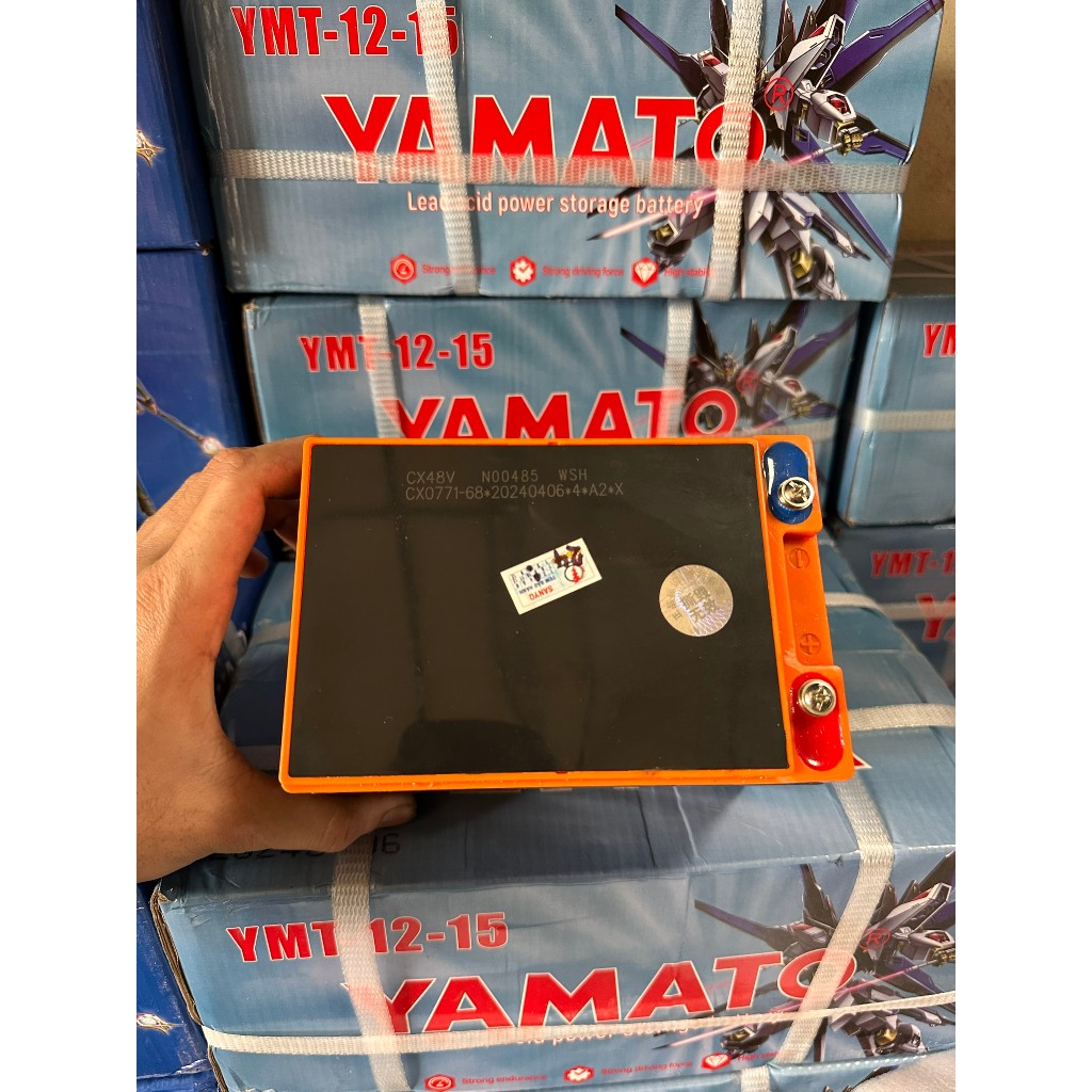 Ắc quy xe đạp điện 12V 15Ah Yamato 6-dzf-14,6fm-14,YMT-12-15 d&ugrave;ng cho xe nijia, giant, honda, yamaha, hkbike, 133m Cao Cấp