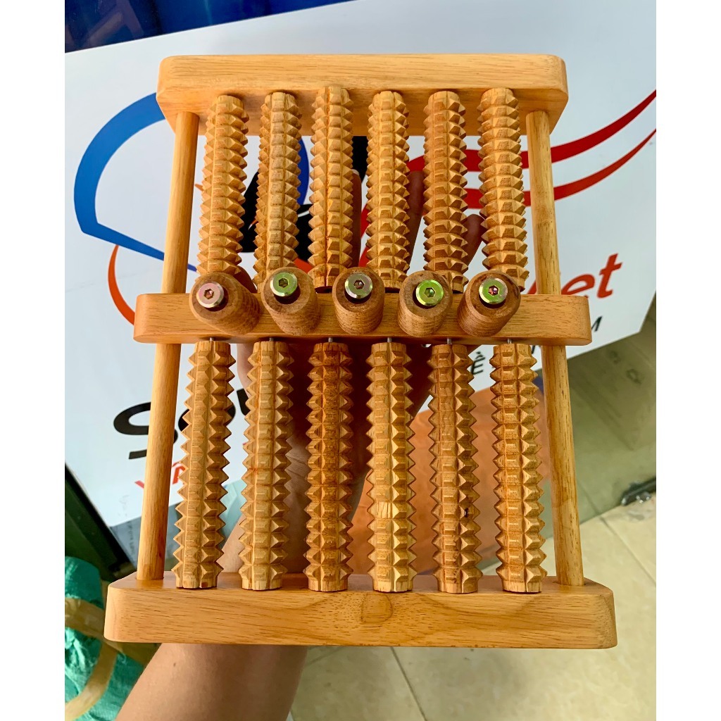 B&agrave;n Lăn Ch&acirc;n Gỗ  CAO CẤP Massage 6 H&agrave;ng Th&ocirc;ng Huyết Matxa Ch&acirc;n, Thư Gi&atilde;n Tinh Th&acirc;n Hot