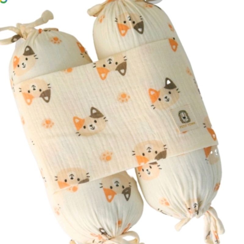 S&eacute;t vỏ gối chống tr&agrave;o v&agrave; vỏ gối chặn chống giật m&igrave;nh cho b&eacute;, vải x&ocirc; muslin đẹp loại 1 Hot