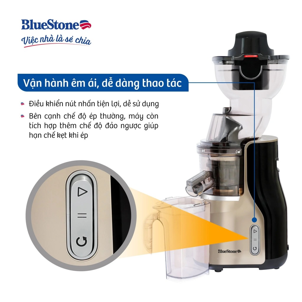 M&aacute;y &Eacute;p Chậm Bluestone SJB-6568, C&ocirc;ng Suất 250w Cao Cấp