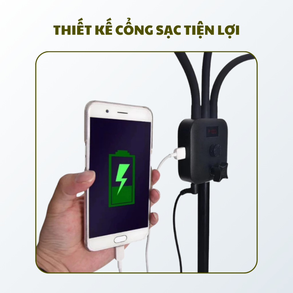 Đ&egrave;n 2 R&acirc;u Trợ S&aacute;ng Spa HULAKO Trợ S&aacute;ng Livestream, Phun Xăm, Spa, Điểu Chỉnh 3 M&agrave;u S&aacute;ng, 2 nh&aacute;nh linh hoạt, ch&acirc;n cao cấp Hot