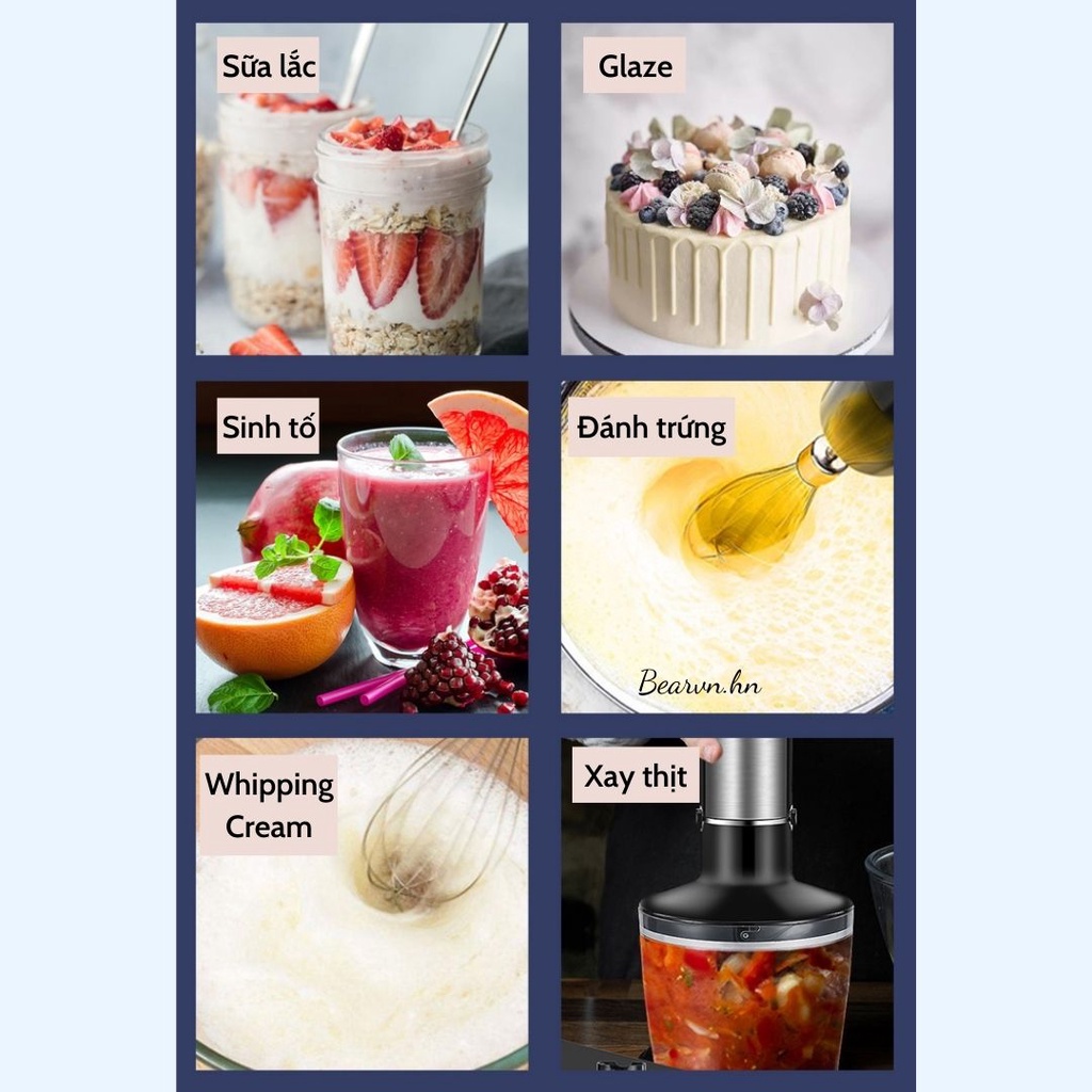 Bộ M&aacute;y Xay Cầm Tay Đa Năng 5 in 1 H&Agrave;N QUỐC LOHAS LS-328 Cao Cấp