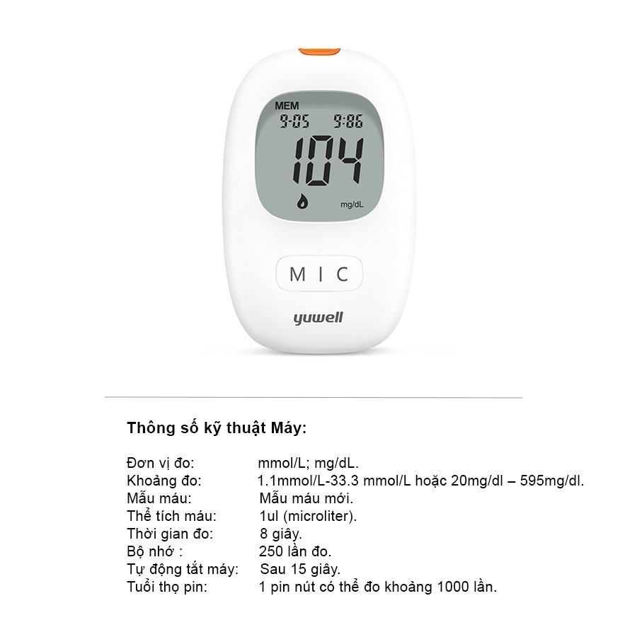 M&aacute;y Đo Đường Huyết Yuwell Accusure 710 H&agrave;ng Ch&iacute;nh H&atilde;ng Hot