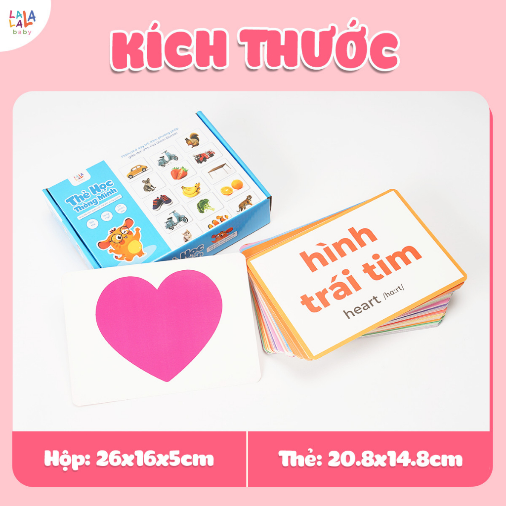 Bộ Thẻ Học Glenn Doman - Thương hiệu LALALA BABY Song ngữ Anh Việt - Thế Giới Xung Quanh 100 thẻ Hot