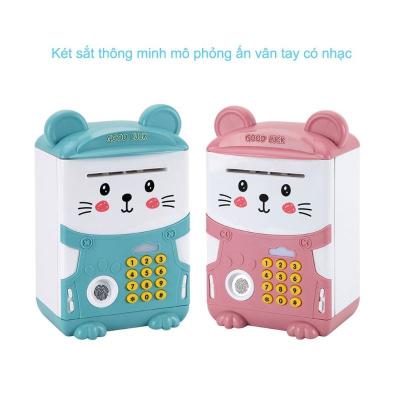 K&eacute;t Sắt Mini Cho B&eacute; C&oacute; Kho&aacute; Điện Tử Th&ocirc;ng Minh, R&uacute;t Tiền Tự Động D&agrave;nh Cho B&eacute; Hot