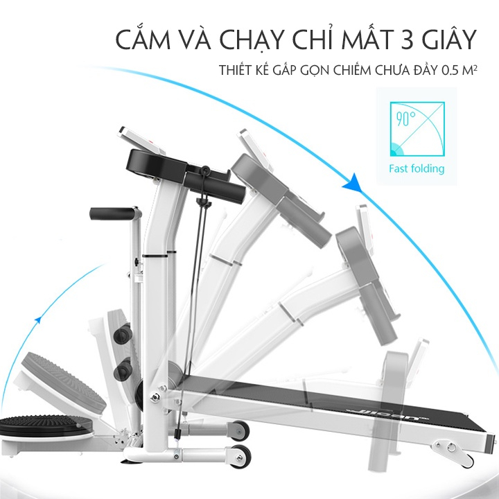 M&aacute;y chạy bộ tại nh&agrave; k&egrave;m b&agrave;n xoay h&ocirc;ng, m&aacute;y đi bộ mini đa chức năng Si&ecirc;u Hot