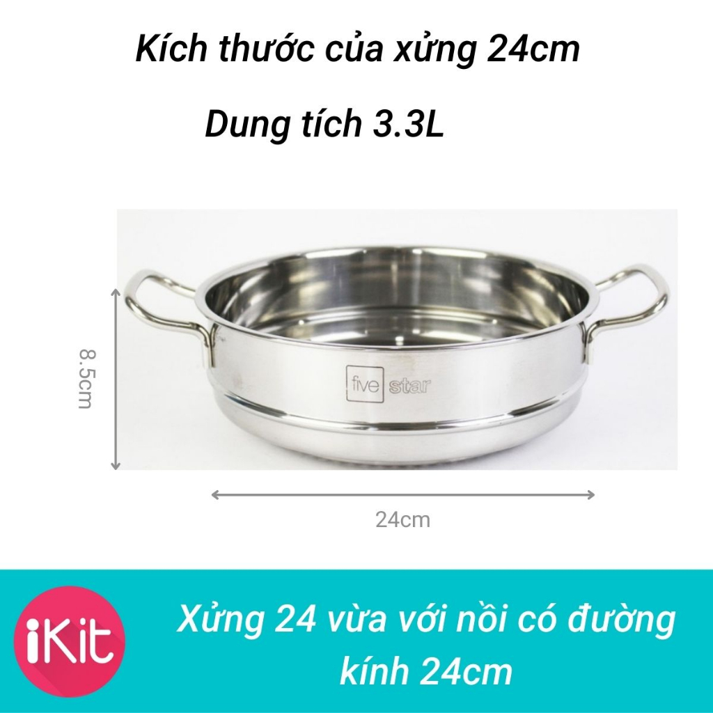 ửng hấp inox Fivestar. Inox 430 chắc chắn. Bảo h&agrave;nh ch&iacute;nh h&atilde;ng 5 năm Cao Cấp