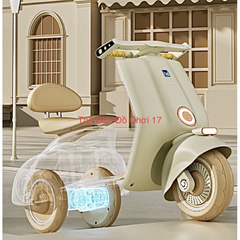 Xe m&aacute;y điện trẻ em Q-916 kiểu d&aacute;ng vespa cổ cực đẹp cho b&eacute; Si&ecirc;u Hot