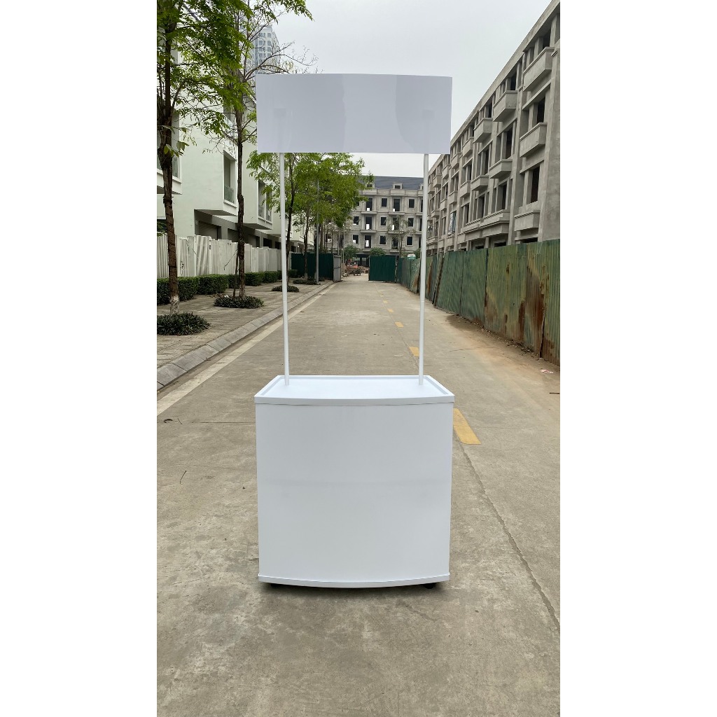 Booth Sampling, Quầy b&aacute;n h&agrave;ng di động bằng nhựa c&oacute; b&aacute;nh xe, quầy Cafe Takeaway, booth nhưa gấp gọn c&oacute; b&aacute;nh xe dụng Hot