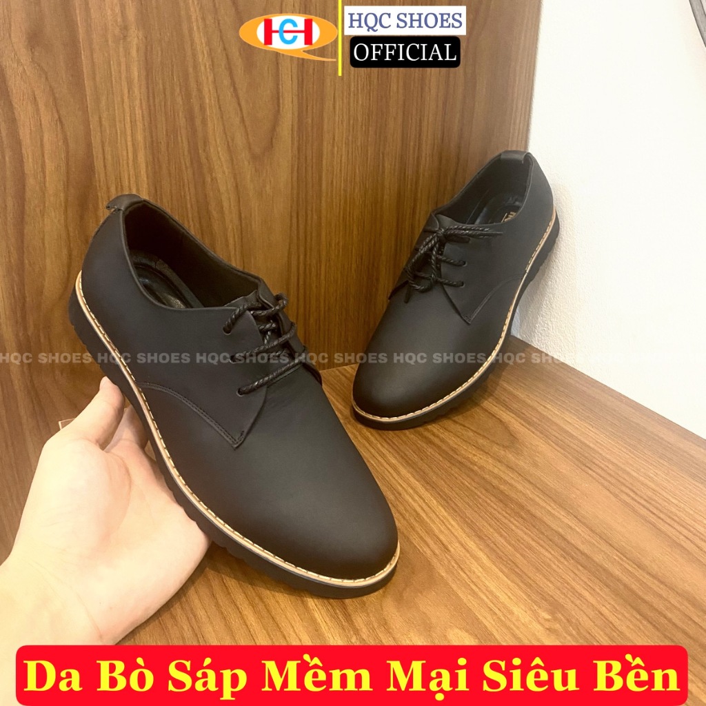 Gi&agrave;y nam HQC SHOES da b&ograve; nhập khẩu dầy dặn đế cao su bảo h&agrave;nh 1 năm Dr25 Hot