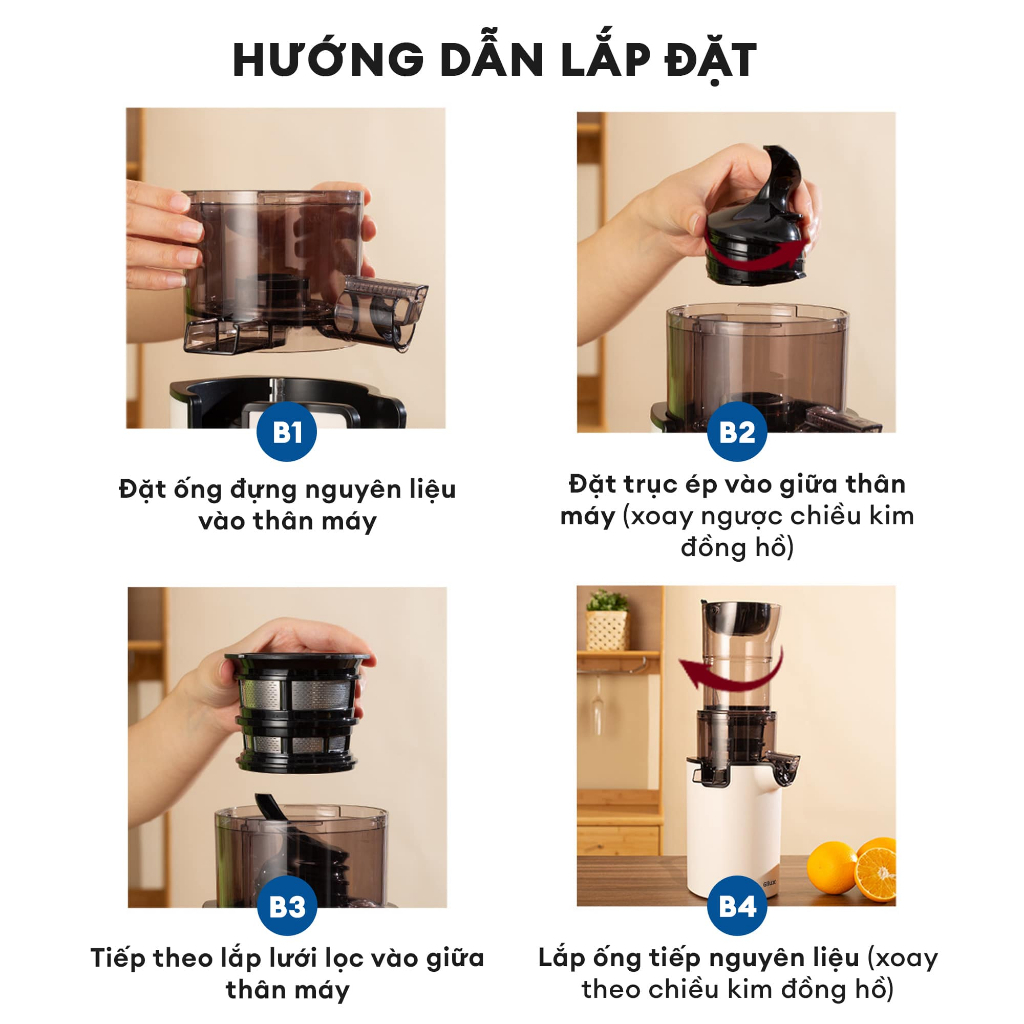 M&aacute;y &eacute;p chậm Gilux GLT30 c&ocirc;ng suất 200W &eacute;p tr&aacute;i c&acirc;y nguy&ecirc;n quả dễ th&aacute;o lắp vệ sinh Hot