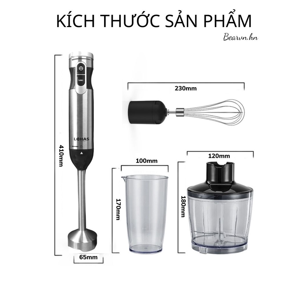 Bộ M&aacute;y Xay Cầm Tay Đa Năng 5 in 1 H&Agrave;N QUỐC LOHAS LS-328 Cao Cấp