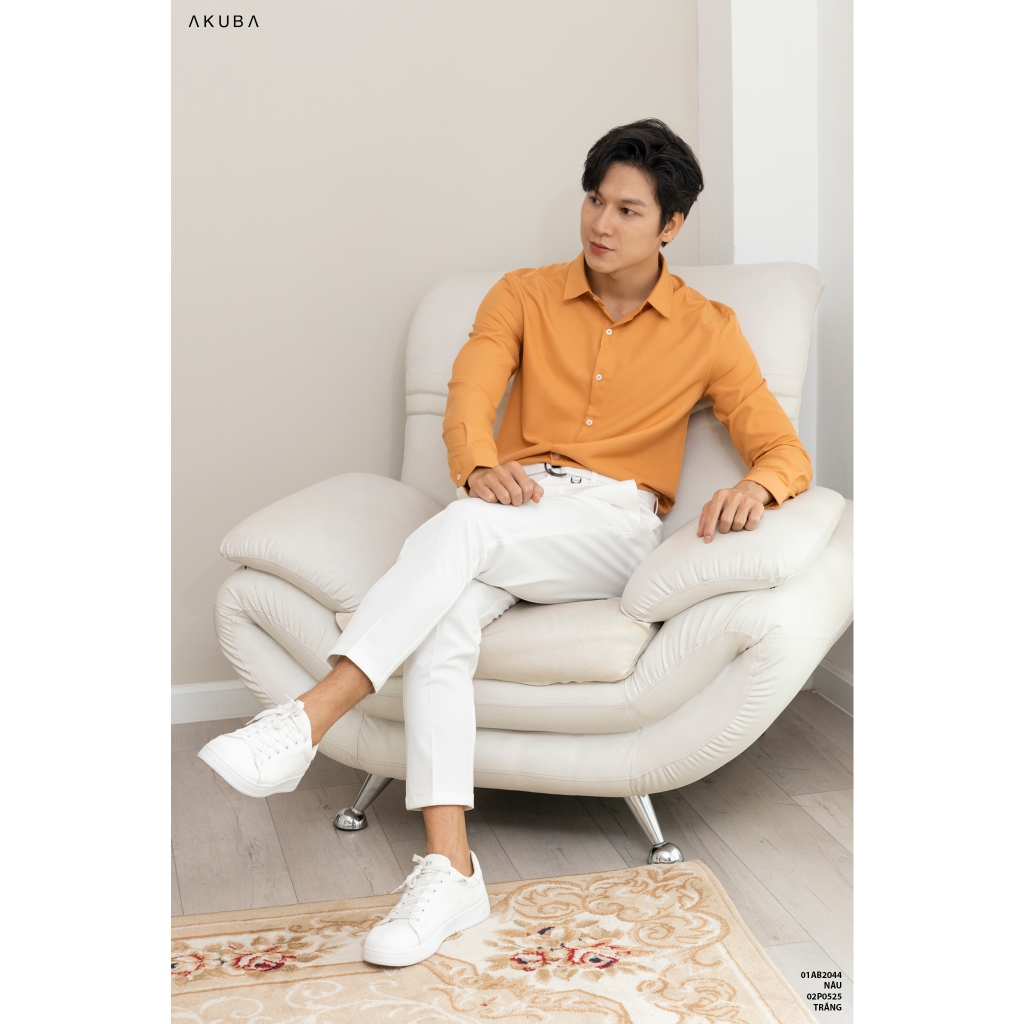 &Aacute;o sơ mi trắng nam tay d&agrave;i đi học, đi l&agrave;m, vải lụa kh&ocirc;ng nhăn, thấm h&uacute;t mồ h&ocirc;i tốt 