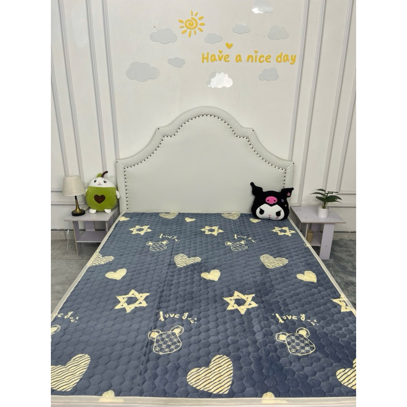Thảm Yuki nỉ nhung trải giường thảm l&ocirc;ng cừu cao cấp 3 lớp len l&ocirc;ng cừu mẫu mới  Hot
