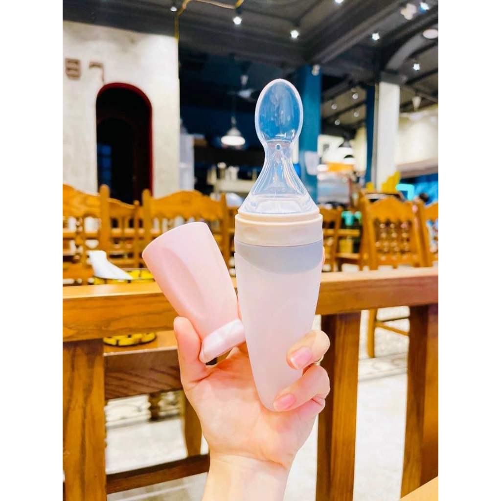 B&igrave;nh Th&igrave;a Ăn Dặm Cho B&eacute; Molli Muỗng Tập Ăn Silicon Si&ecirc;u Mềm An To&agrave;n