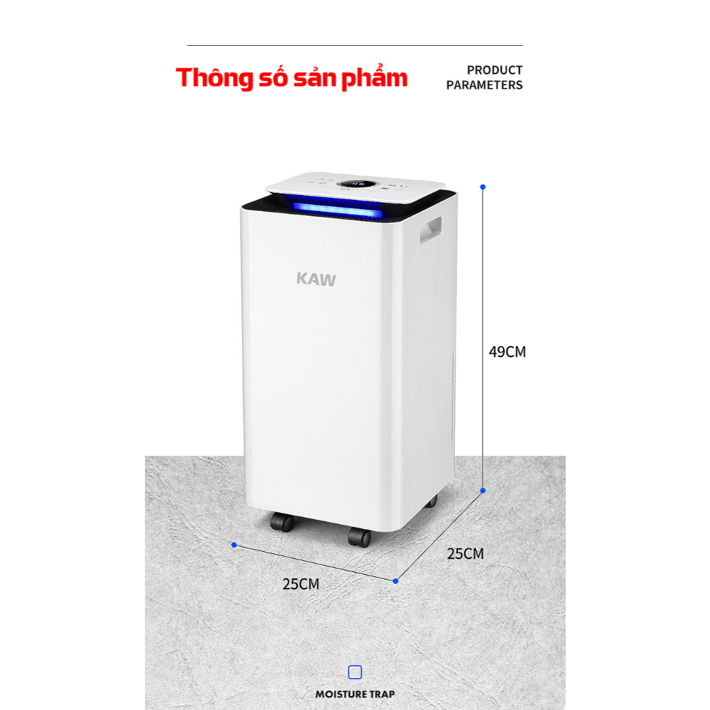 M&aacute;y H&uacute;t Ẩm Lọc Kh&ocirc;ng Kh&iacute; KAW K4L, C&ocirc;ng Suất Cao, H&uacute;t Ẩm Tủ Quần &Aacute;o, Văn Ph&ograve;ng, Nh&agrave; Cửa Hot