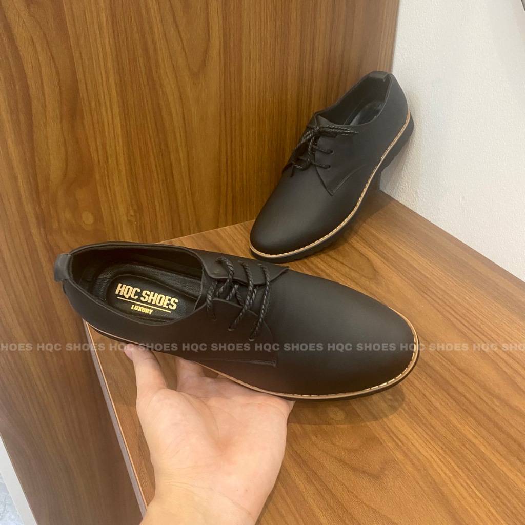 Gi&agrave;y nam HQC SHOES da b&ograve; nhập khẩu dầy dặn đế cao su bảo h&agrave;nh 1 năm Dr25 Hot