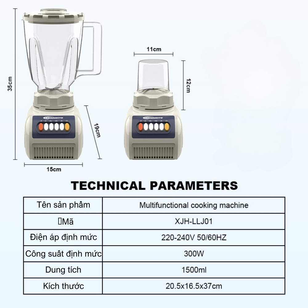 M&aacute;y xay sinh tố Sliver Crest 2 cối lưỡi dao th&aacute;o rời c&ocirc;ng suất 350W xay đồ kh&ocirc;, ngũ cốc mịn