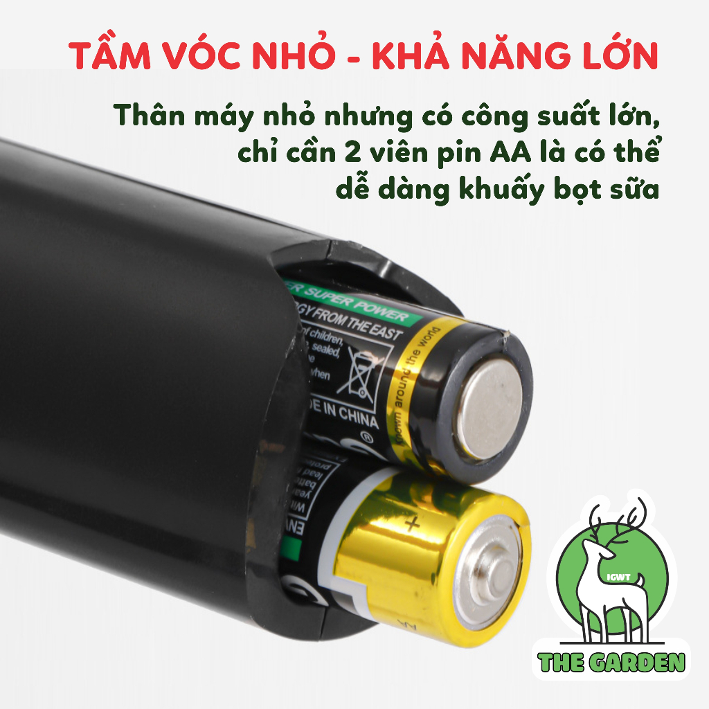 M&aacute;y tạo bọt cafe, m&aacute;y đ&aacute;nh trứng mini cầm tay GREENICE nhỏ gọn tốc độ 1400 v&ograve;ng/ph&uacute;t Si&ecirc;u Hot