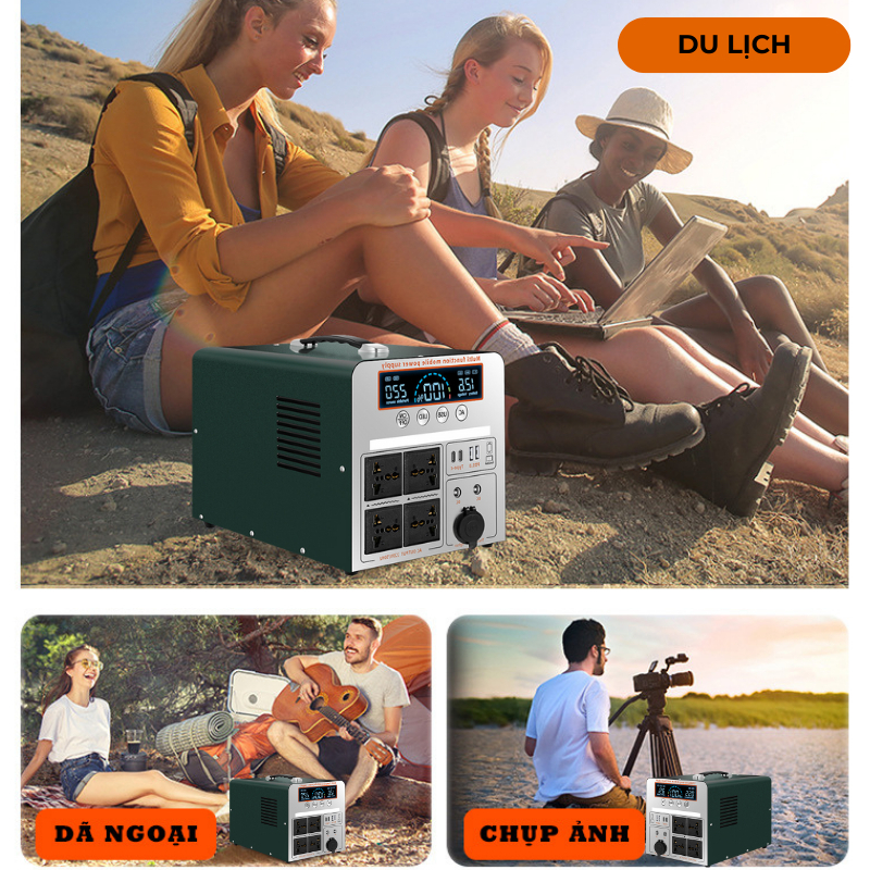 Trạm Ph&aacute;t Điện 220V - Trạm Sạc Dự Ph&ograve;ng C&ocirc;ng Suất Lớn - Lưu Điện - T&iacute;ch Điện - Di Động (c&oacute; thể sạc năng lượng mặt trời)