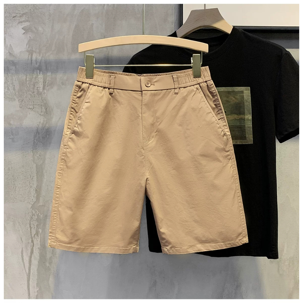 Quần short nam KAKI GI&Oacute; cạp chun pha c&uacute;c trẻ trung Hot