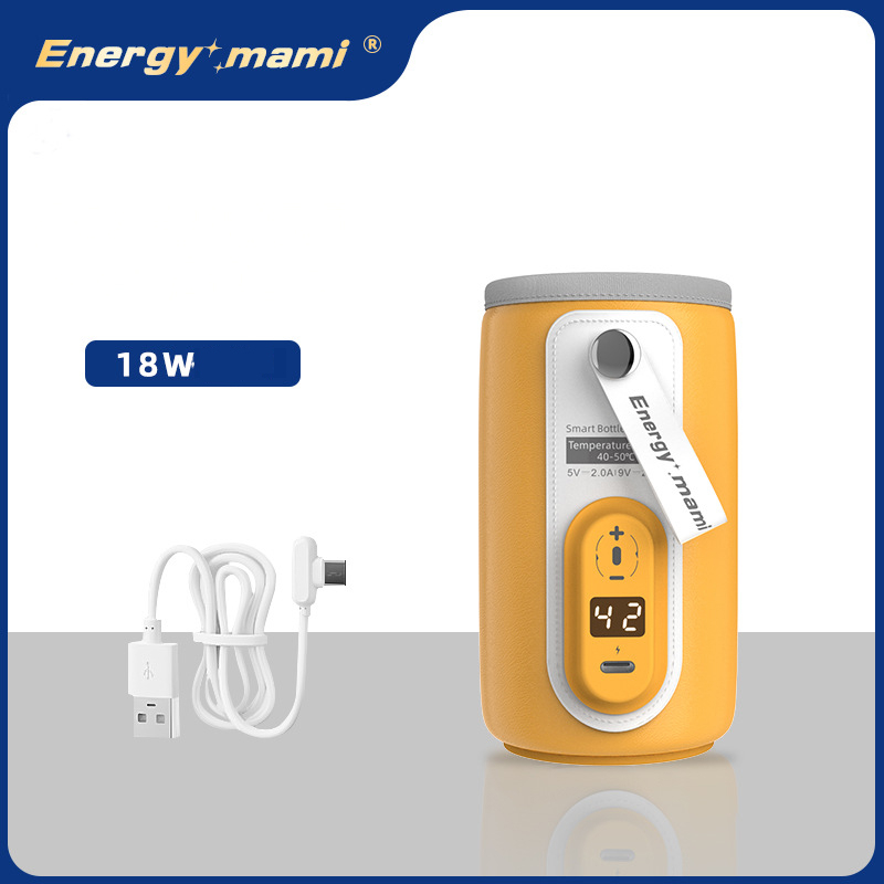 M&aacute;y h&acirc;m sữa cầm tay điều chỉnh 6 mức nhiệt, T&uacute;i ủ sữa di động giữ nhiệt 24 giờ c&oacute; cổng sạc USB Hot