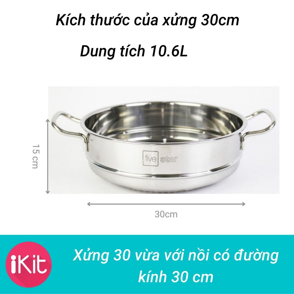 ửng hấp inox Fivestar. Inox 430 chắc chắn. Bảo h&agrave;nh ch&iacute;nh h&atilde;ng 5 năm Cao Cấp