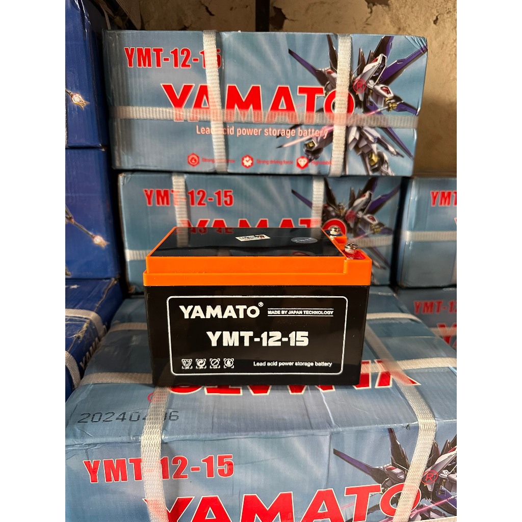 Ắc quy xe đạp điện 12V 15Ah Yamato 6-dzf-14,6fm-14,YMT-12-15 d&ugrave;ng cho xe nijia, giant, honda, yamaha, hkbike, 133m Cao Cấp