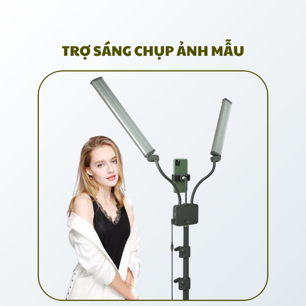 Đ&egrave;n 2 R&acirc;u Trợ S&aacute;ng Spa HULAKO Trợ S&aacute;ng Livestream, Phun Xăm, Spa, Điểu Chỉnh 3 M&agrave;u S&aacute;ng, 2 nh&aacute;nh linh hoạt, ch&acirc;n cao cấp Hot