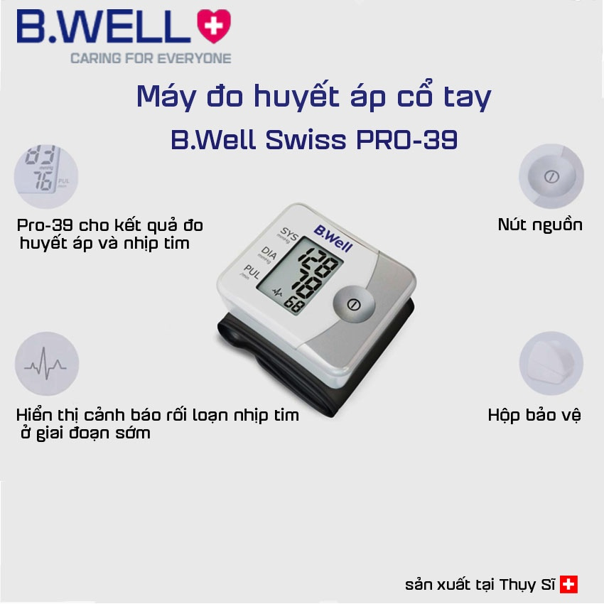 M&aacute;y đo huyết &aacute;p cổ tay B.Well Swiss PRO-39 Tốt