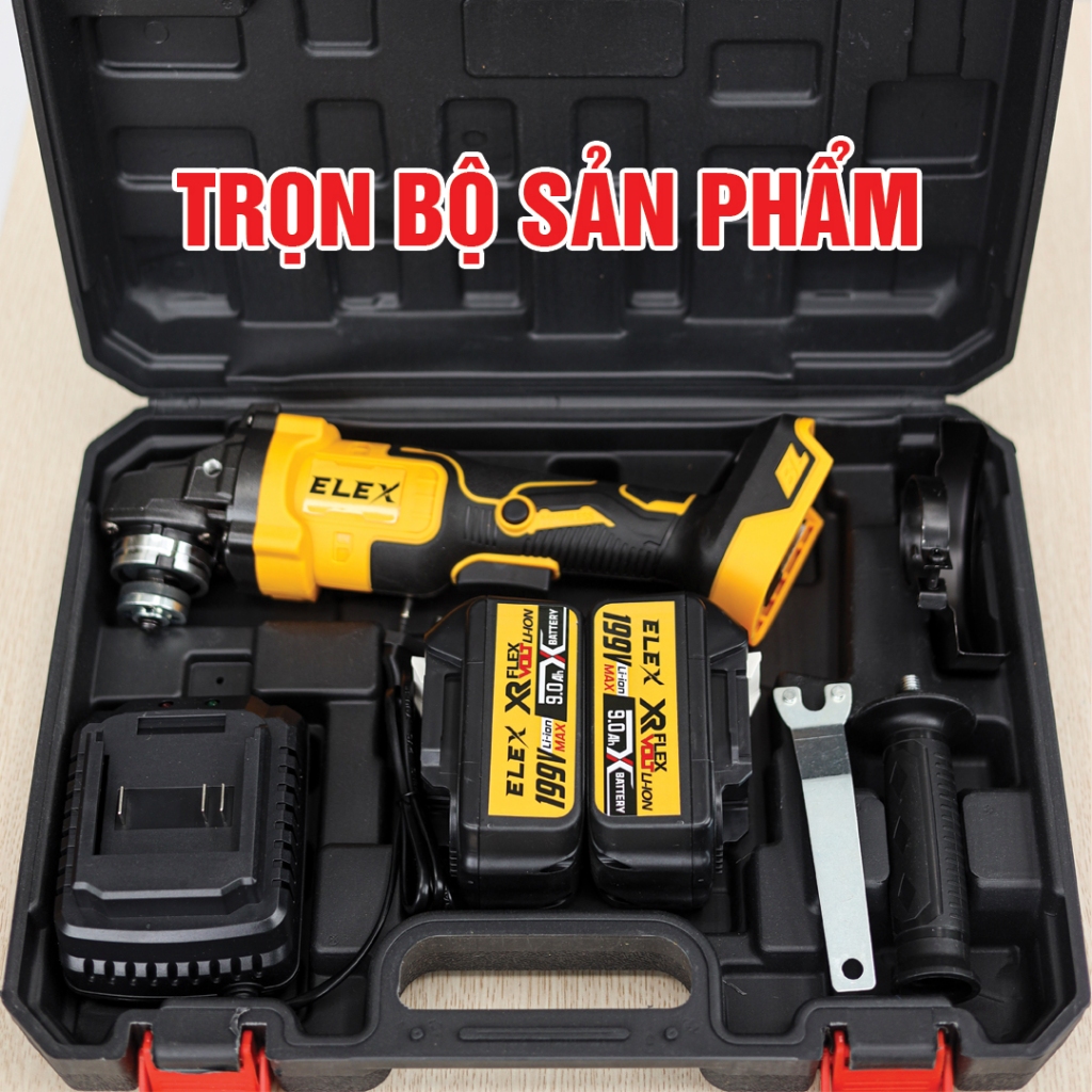 M&aacute;y Cắt M&agrave;i Pin Cầm Tay ELEX 199V Kh&ocirc;ng Chổi Than  L&otilde;i đồng 100% Cao Cấp
